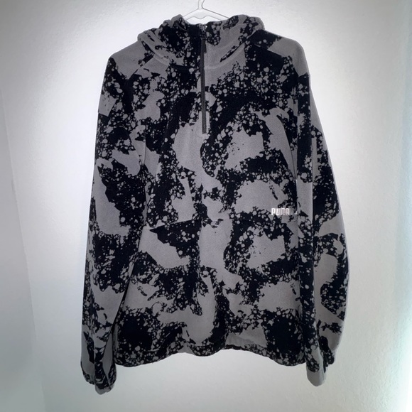 Puma Polarfleece Half Zip Black Gray Men’s Large - Picture 12 of 16